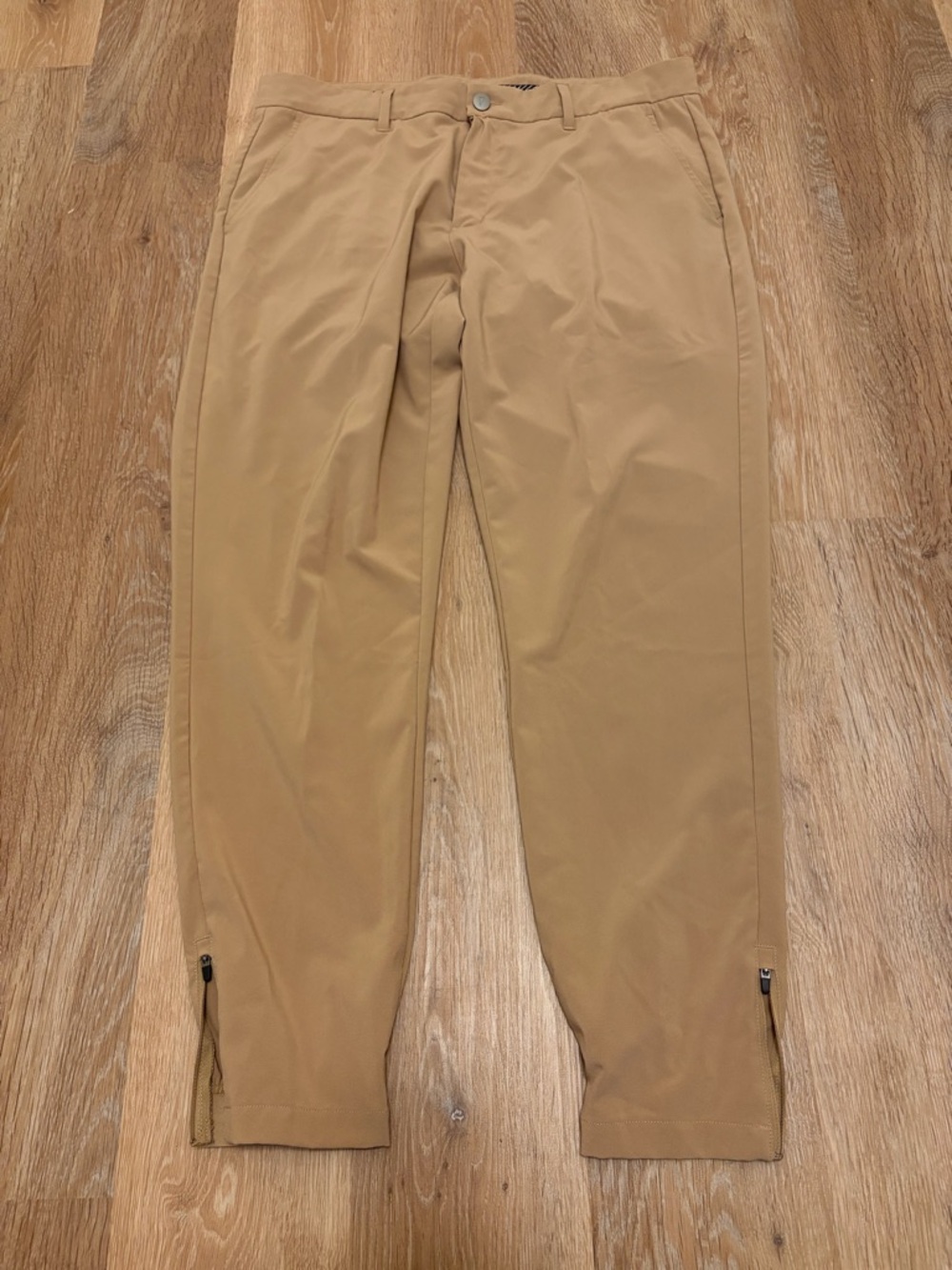 Primo Golf Pants Men’s 36 Regular Tan Tapered Zip Ankle Stretch
